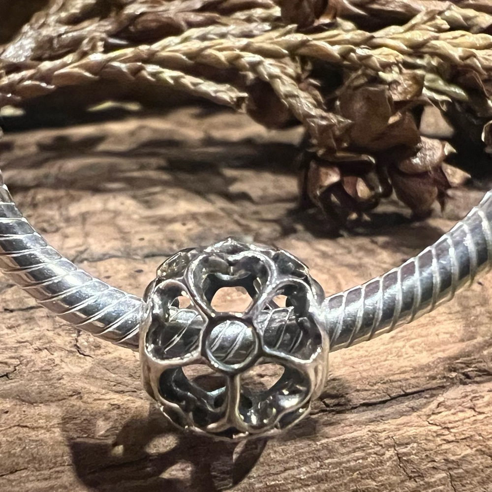 Authentic Pandora Openwork Charm Primrose Bead Flower Garden Spring Summer